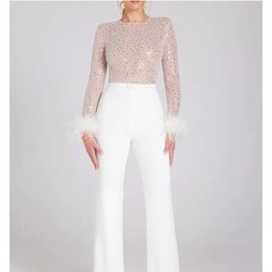 NWT Nadine Merabi Amelia Bridal Jumpsuit $690